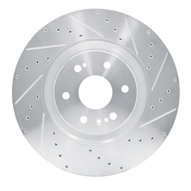 Cadillac Escalade Brake Rotor (1) - Front Right - R1 Concepts - Drilled & Slotted - Silver - `21-`25